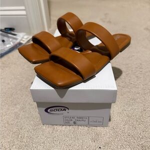 Soda Women's Brown Slide Sandals